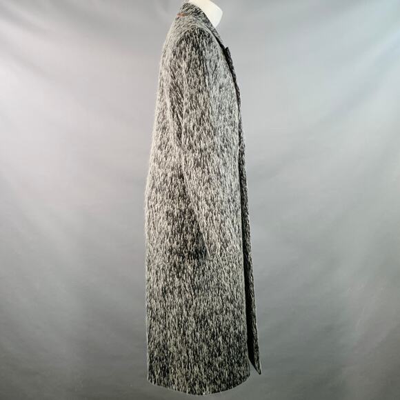 PAUL SMITH Size M Grey White Textured Wool Blend Peak Lapel Coat - Picture 3 of 9